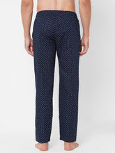 Men's Polka Print, Blue, Cotton, Regular Fit, Elasticated, Waistband, Pyjama  With Side Pockets